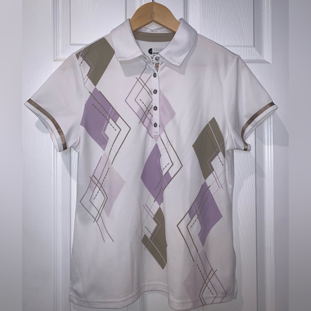 WOMEN’S IZOD Short sleeve FXG golf polo, size Medium.